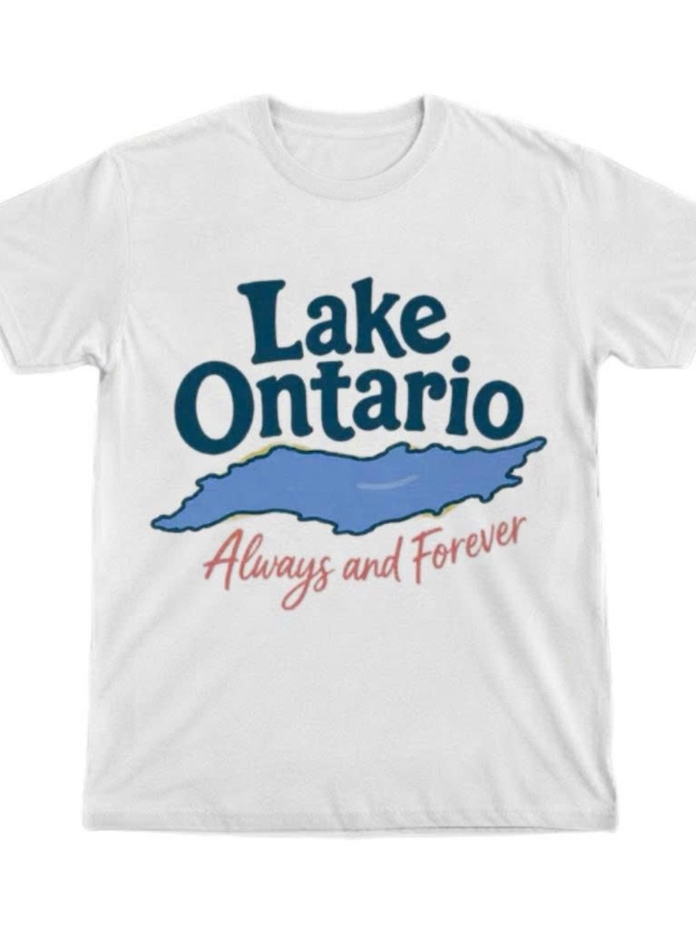 Gildan Shirt Lake Ontario 'Always and Forever' Graphic Tee - White